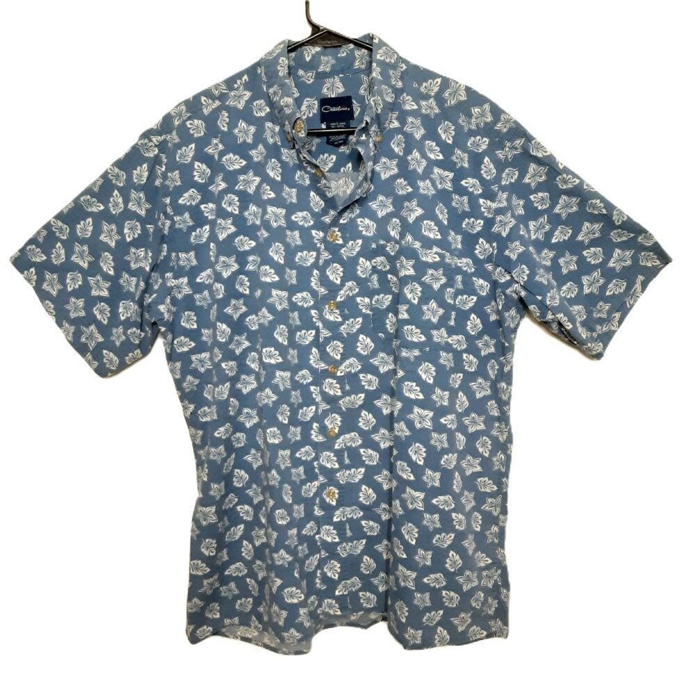 Catlina Men's Shirt Size L Button-Down Short Sleeve Cruise Beach Vacation Yacht